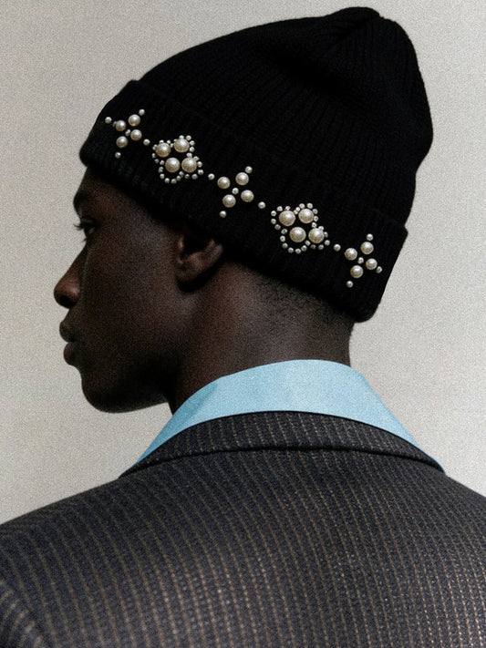 YADcrew Pearl-Studded Knitted Beanie - view 2