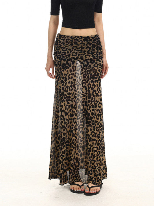 BIGGOLD Low-Waist Leopard Print Midi Skirt - view 2