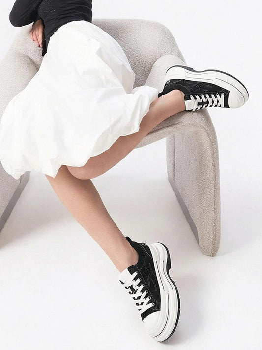 KILLWINNER 7cm Platform Canvas Sneakers-Black - view 2