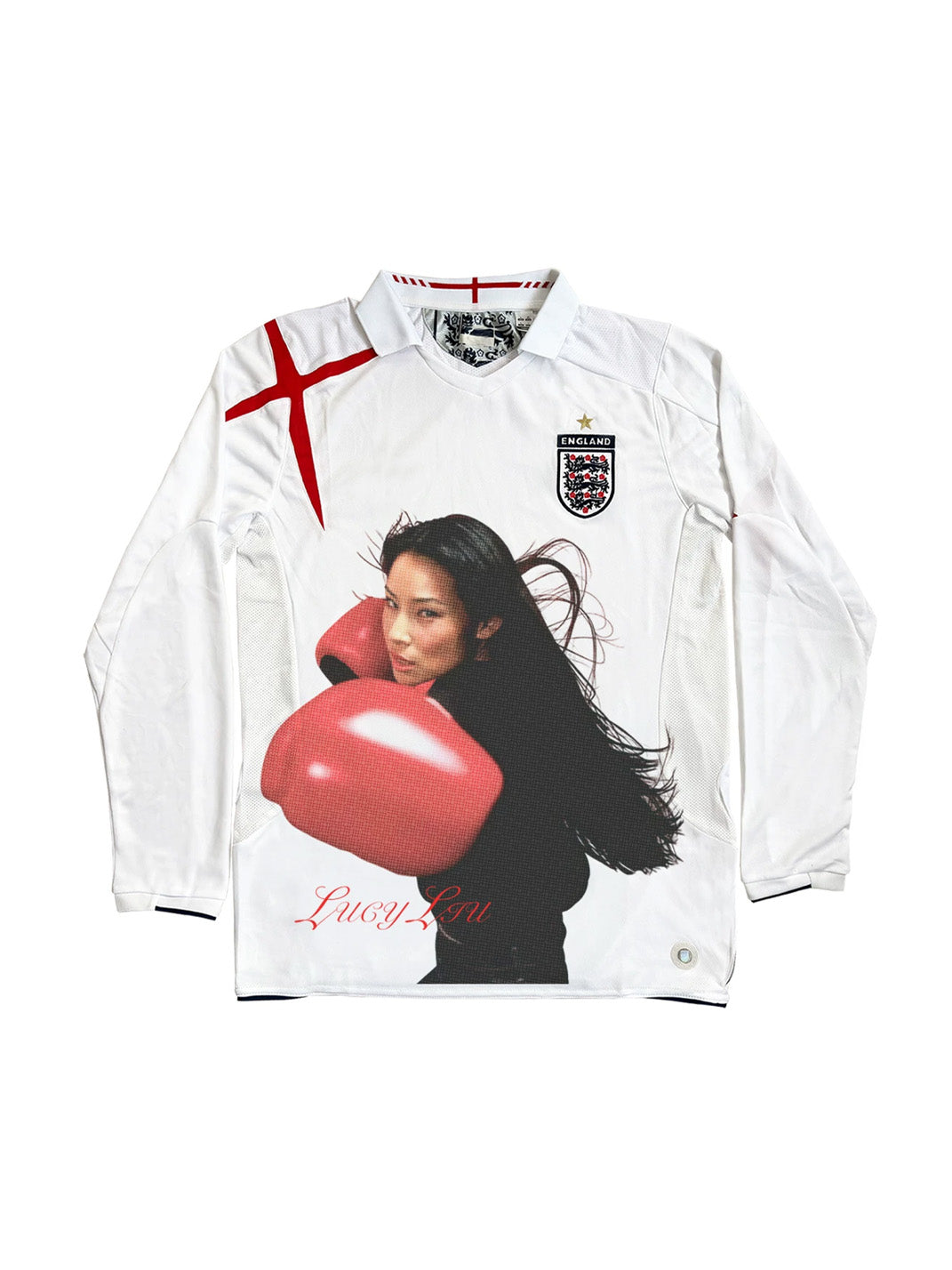 RULEE Lucy Liu Boxing Print Football Jersey - Long Sleeve