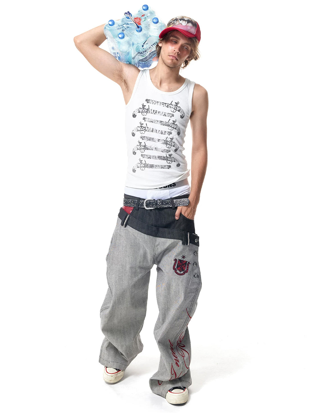 HAS2SONS Fitted Musket Print Sleeveless Tank Top - view 4