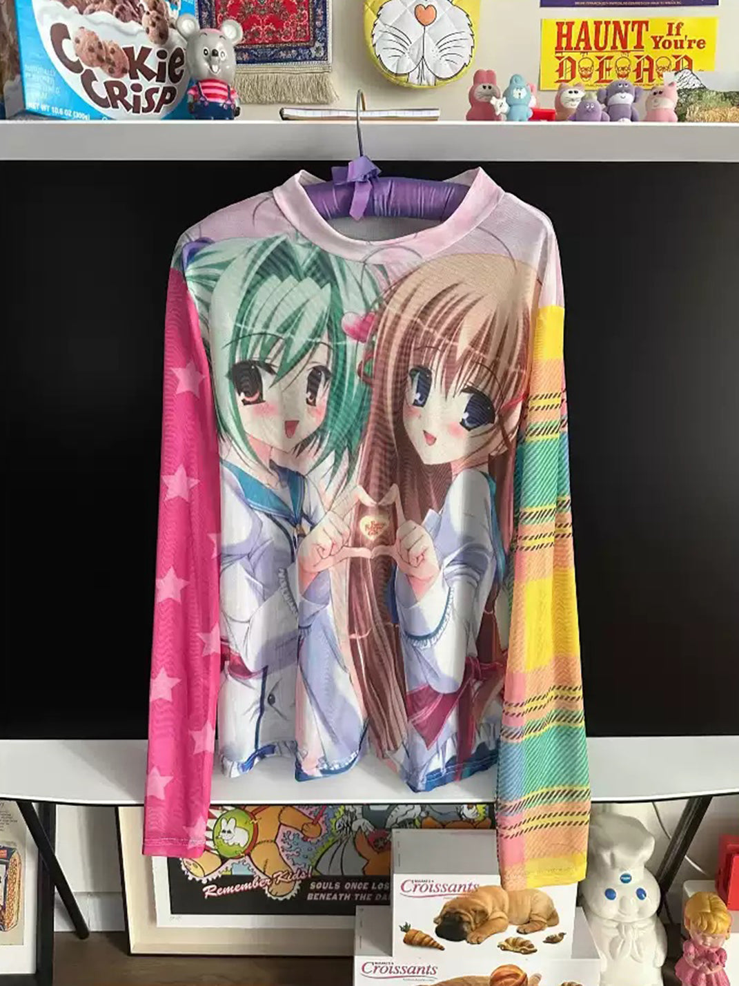 Bunnybunnygun Y2K Anime Loose Sheer Mesh Long Sleeve Shirt - view 5
