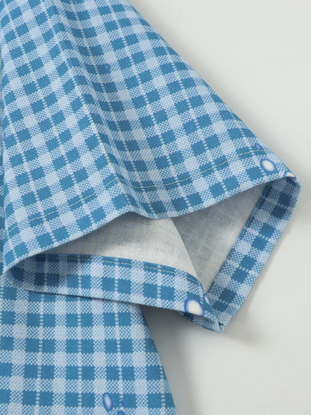 BlackBerry Blue Plaid Short-Sleeve Shirt with Playful Ocean Motifs - view 7