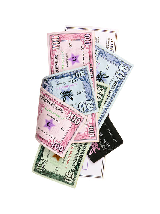 CFIERCE Banknote Print Long Wallet - front product view