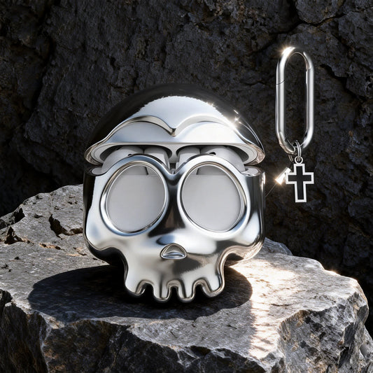 BLACKTIME skull PVC AirPods case, original product image 2; earbuds not included
