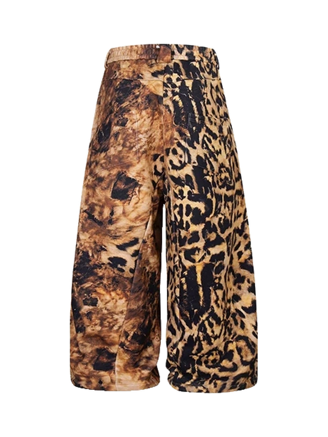 DARKRTPTS Distressed Leopard Print Drawstring Relaxed Wide-Leg Sweatpants - view 10