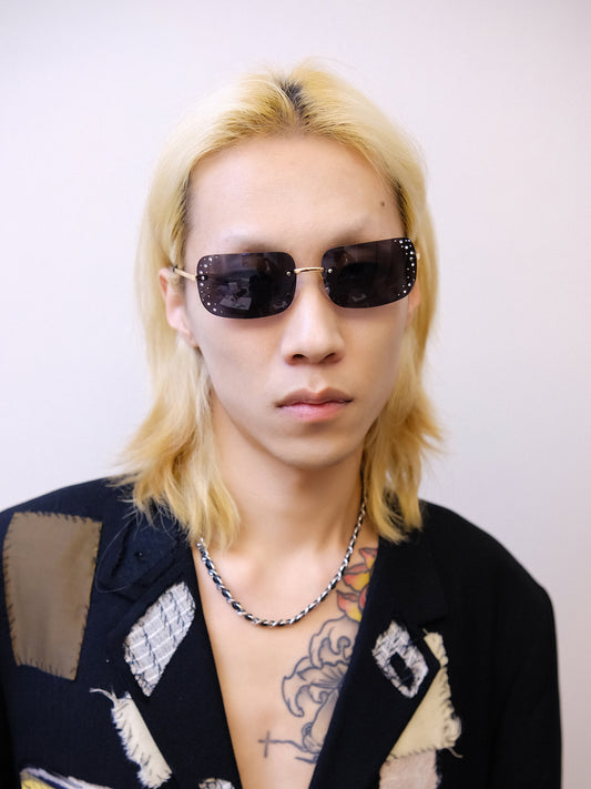 Rimless Rhinestone UV Protection Sunglasses