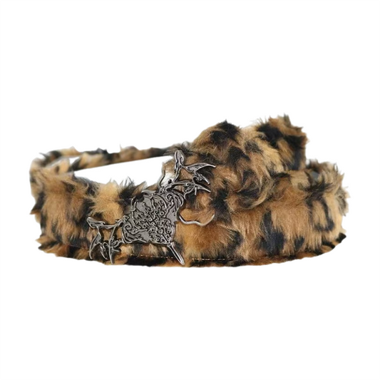 Y2K Tiger Stripe Faux Fur Belt