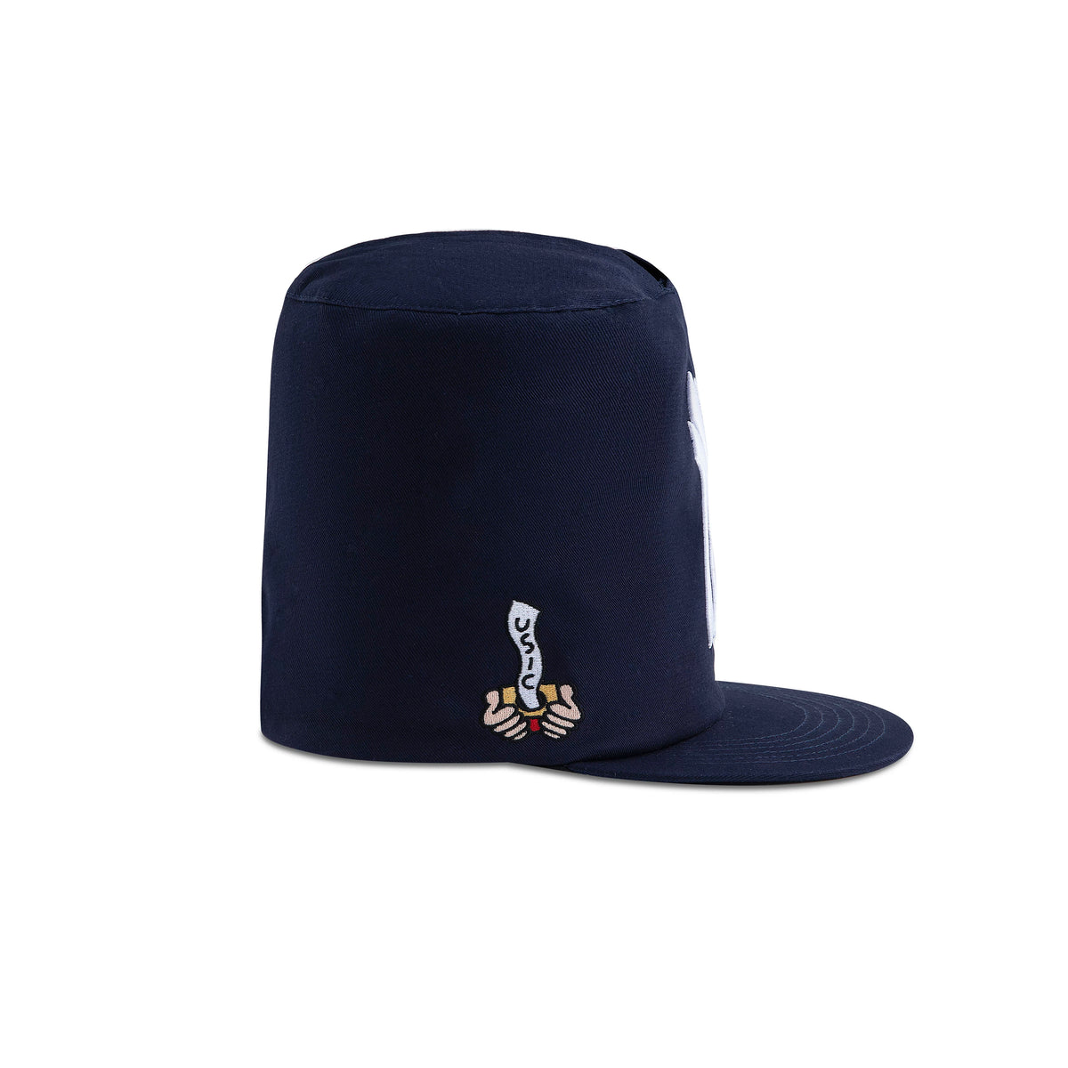 USIC Tissue-Box Embroidered Flat-Brim Cap - side illustrated embroidery