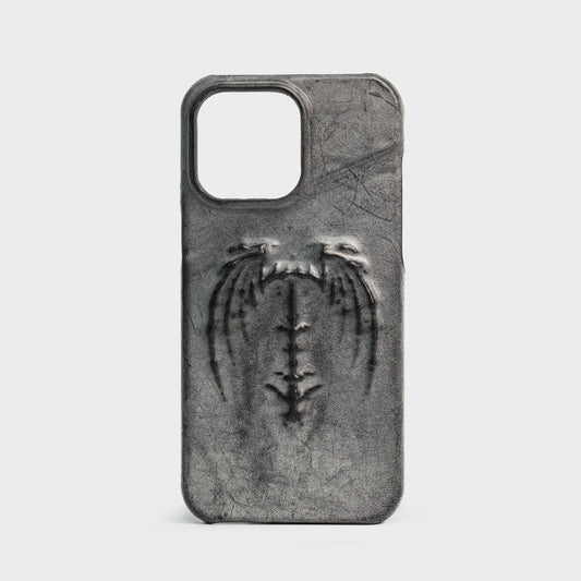 Gray-black bat wing iPhone case front