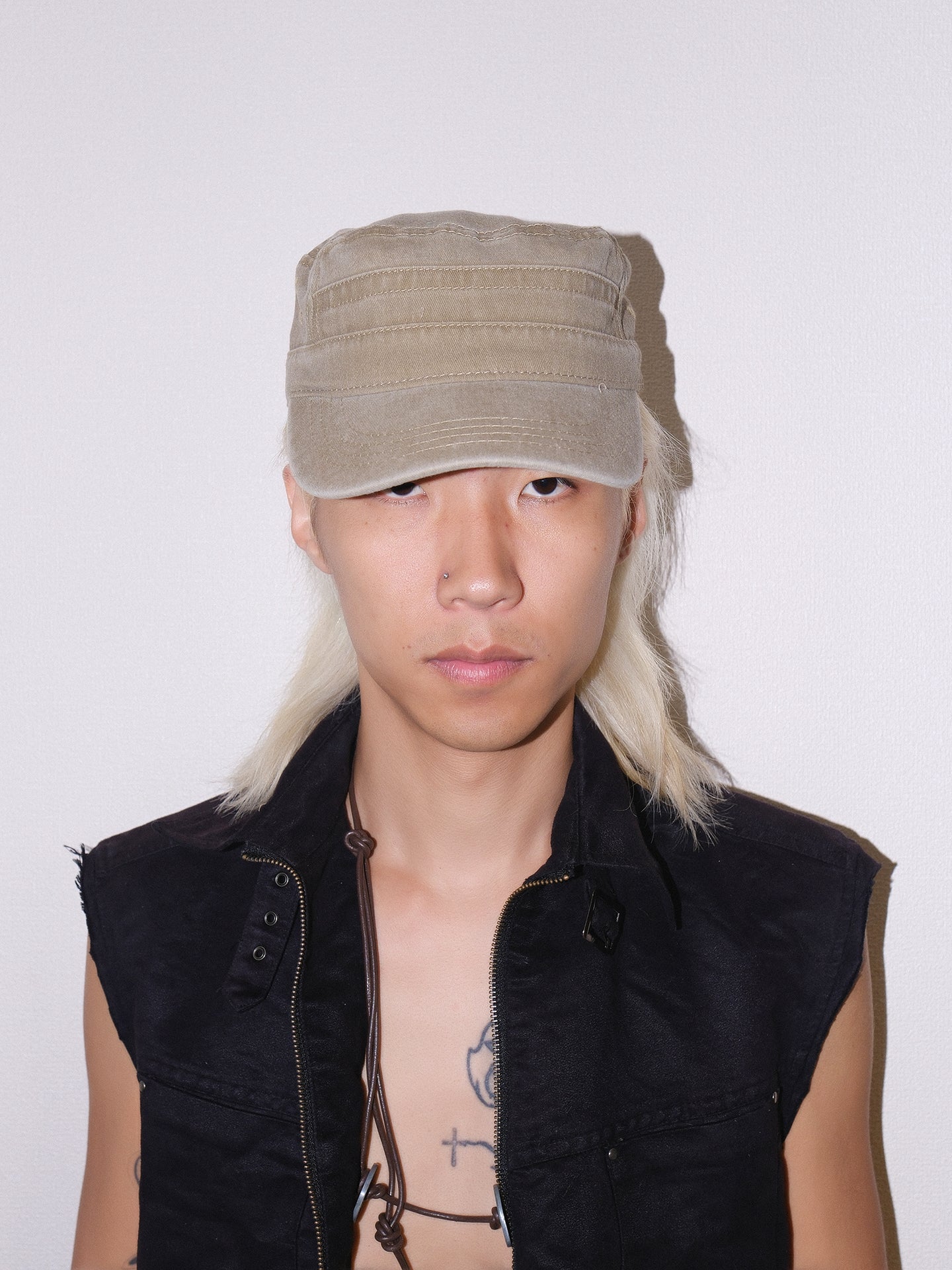 Star Studded Distressed Flat Baseball Cap
