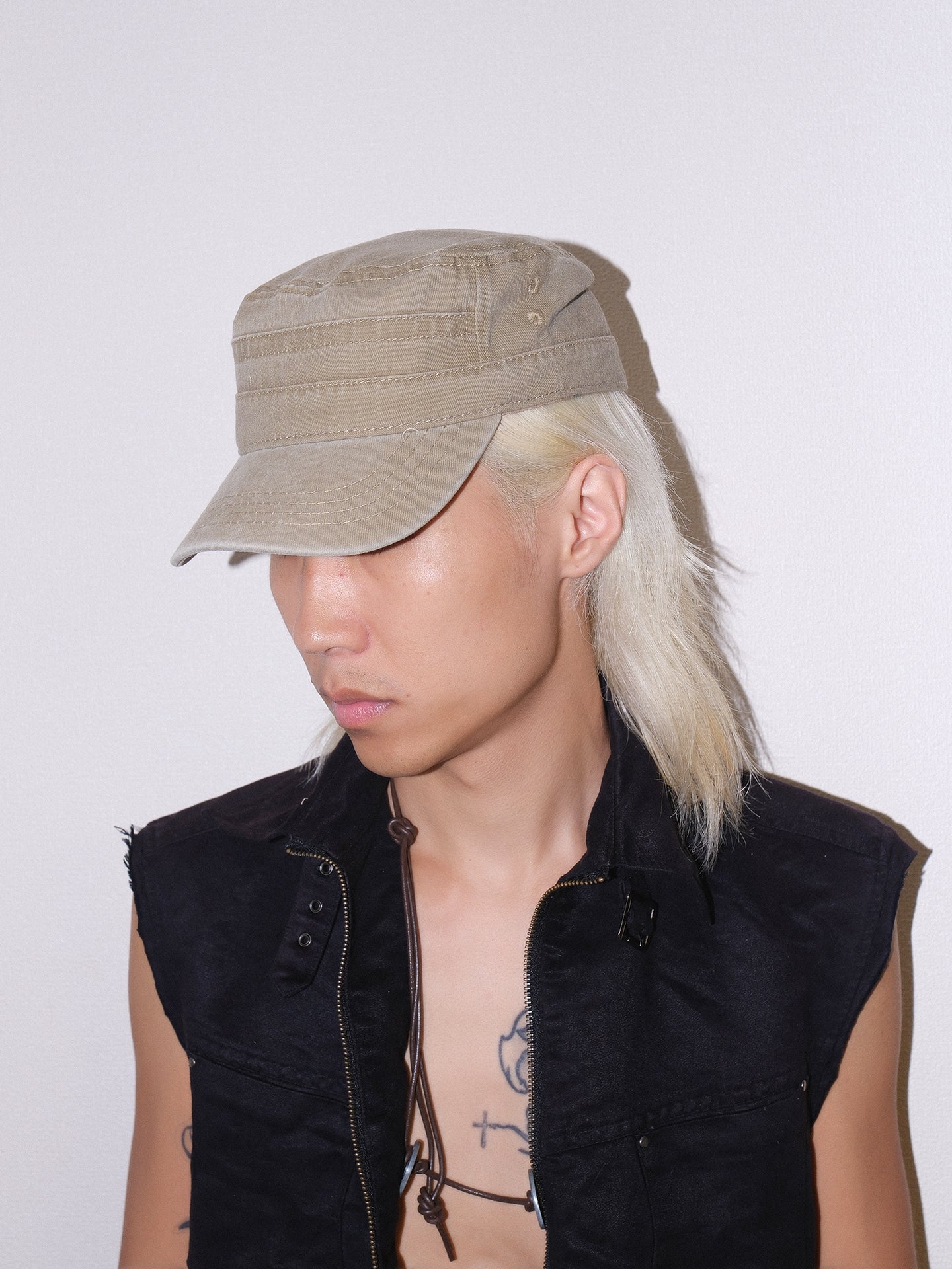 Star Studded Distressed Flat Baseball Cap