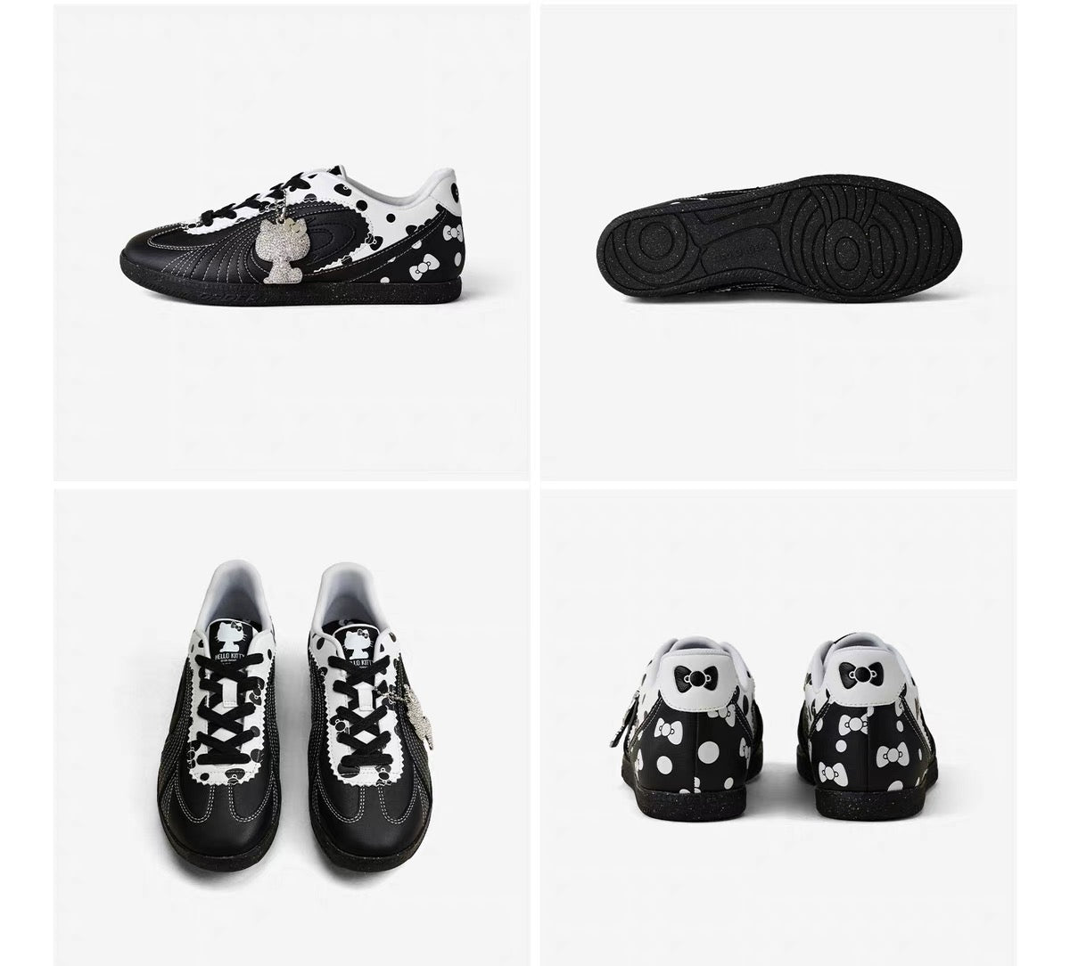 OLDORDER Turbine Lite "Kitty" Polka Dot Black Sneakers - Retro Low-Profile GAT Shoes