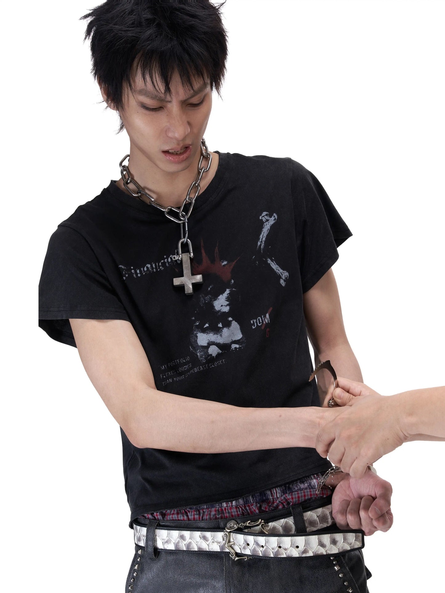 軽量ウォッシュコットン ドッググラフィックTシャツ