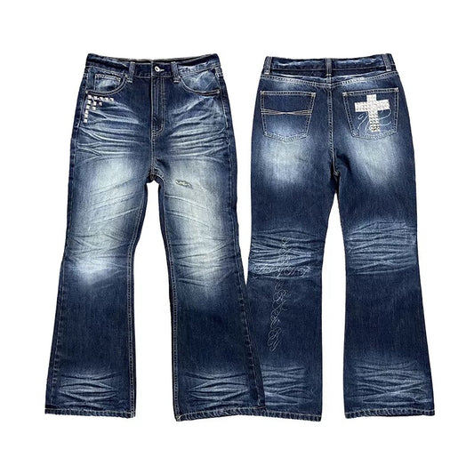 Rock Studded Visual Kei Flare Jeans