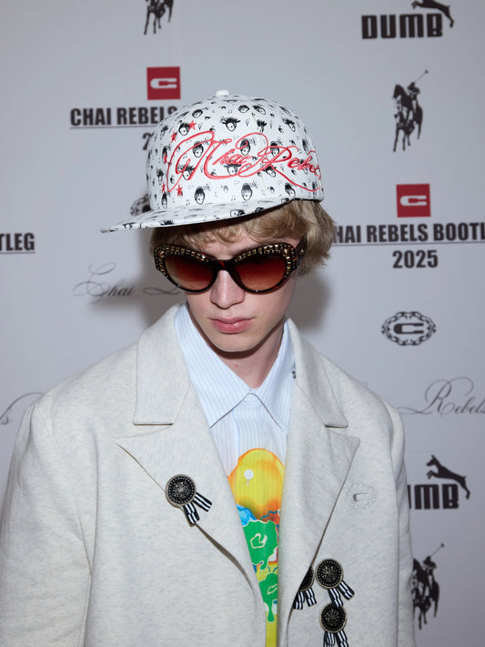 3D刺繍ミュージックプリントレザーフラットキャップ