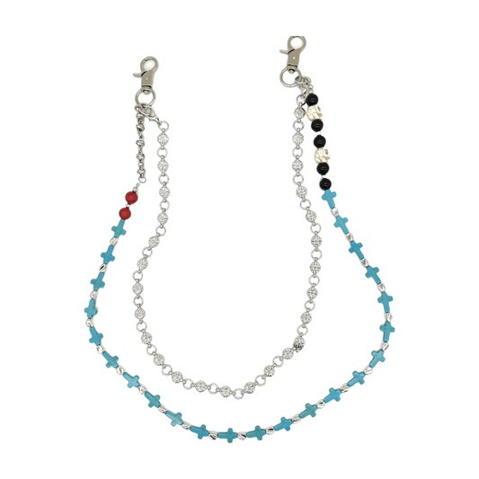 ブルースカルクロススタッズパンツチェーン