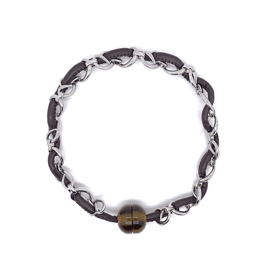 トライバルレザーロープチェーンチョーカーネックレス