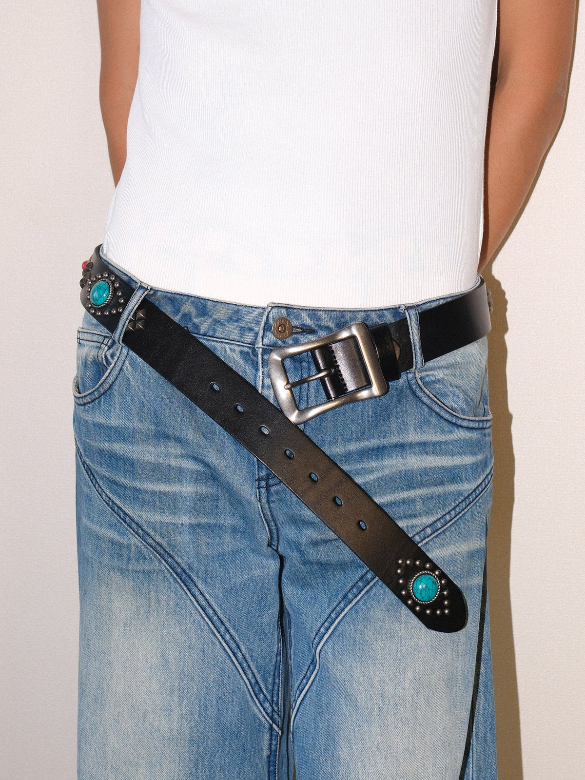 AshSurge Tribal Studded Leather Belt