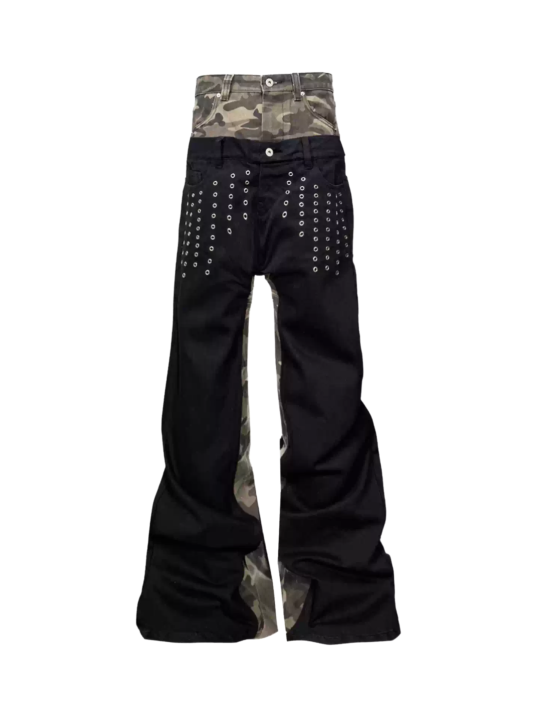 DETW Double Waist 13oz Camo Metal Grommet Stacked Jeans - view 1
