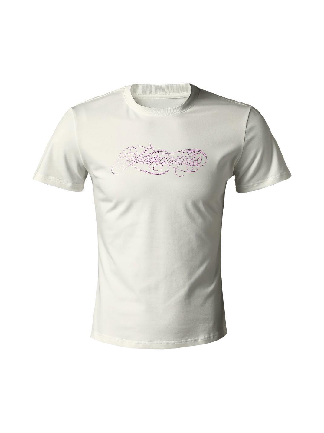 KARMANISTIC Rhinestone Emblem Slim Fit T-Shirt - Off-White