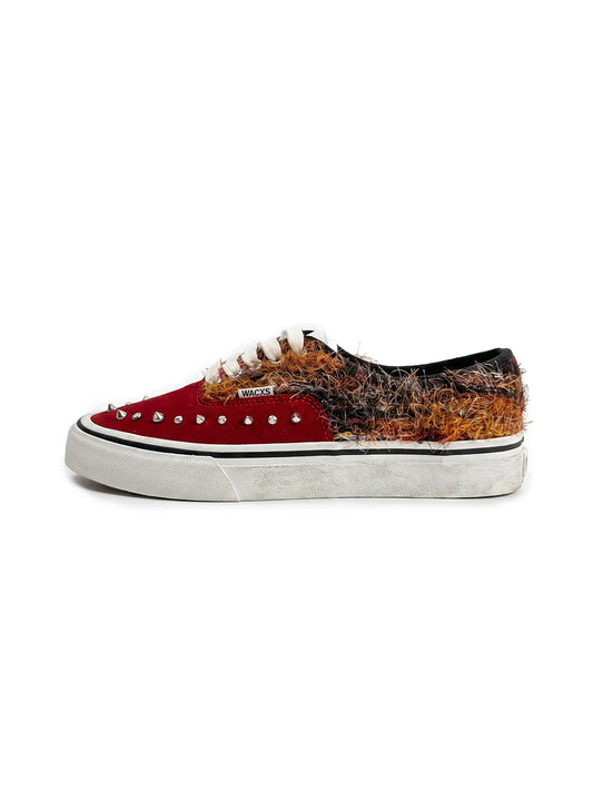 ZDZZFT Studded Rhinestone Reddish Brown Low-Top Sneakers - view 1