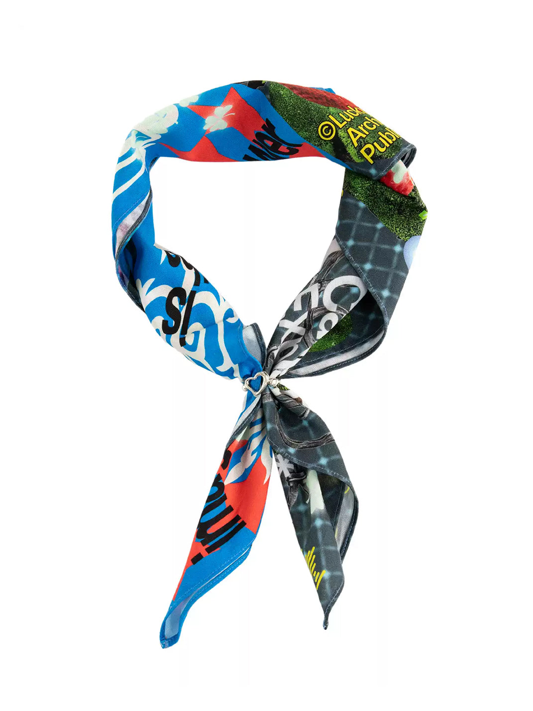 LUCKUP Archive Unisex Graphic Print Cotton Square Bandana - Multicolor