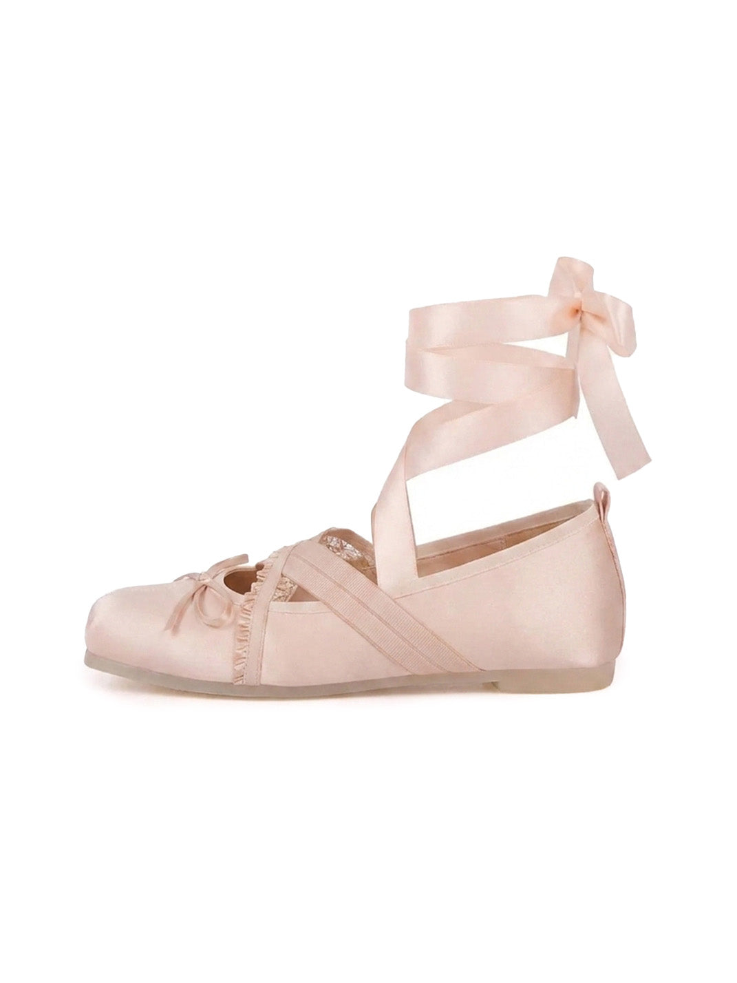 PIU astratto Bow Square Toe Lace-Up Ballet Flats - view 1