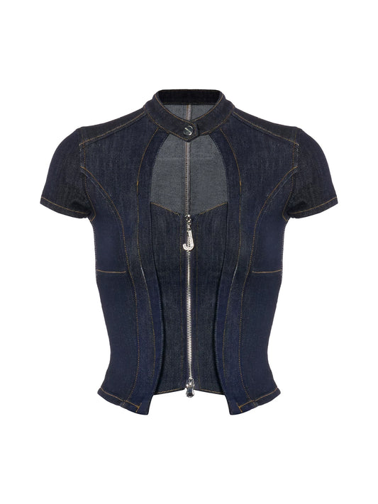 JYOSEI Deep Blue Denim Two-Piece Set - view 1