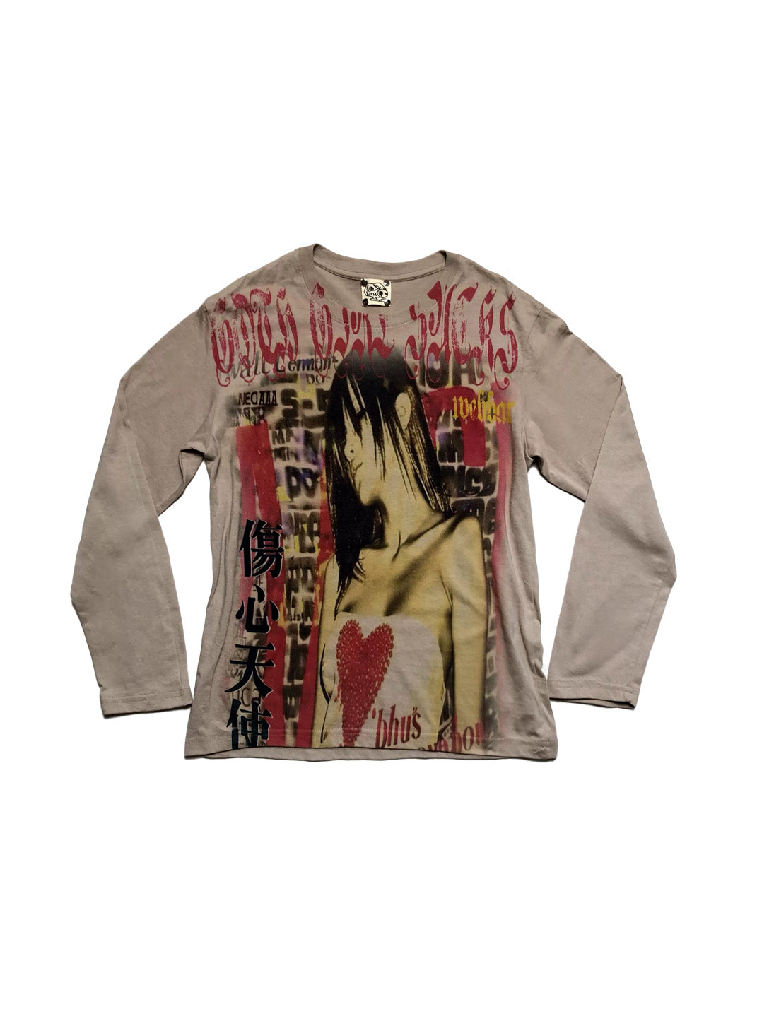 WEBBAR Y2K Manga Style Brown Long Sleeve T-Shirt - Camel