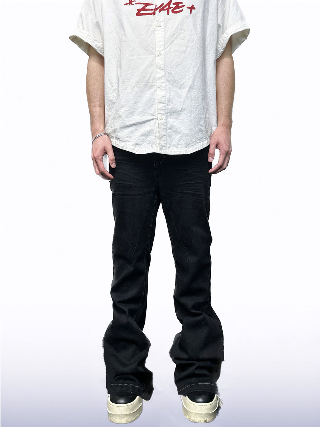 CandyCash Pleated Floor-Length Jeans - view 1