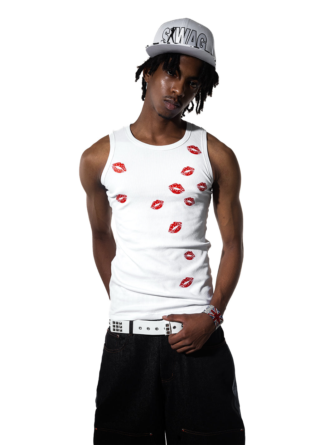 ArtByTastybabe Stretch Ribbed Graphic Tank Top - view 1