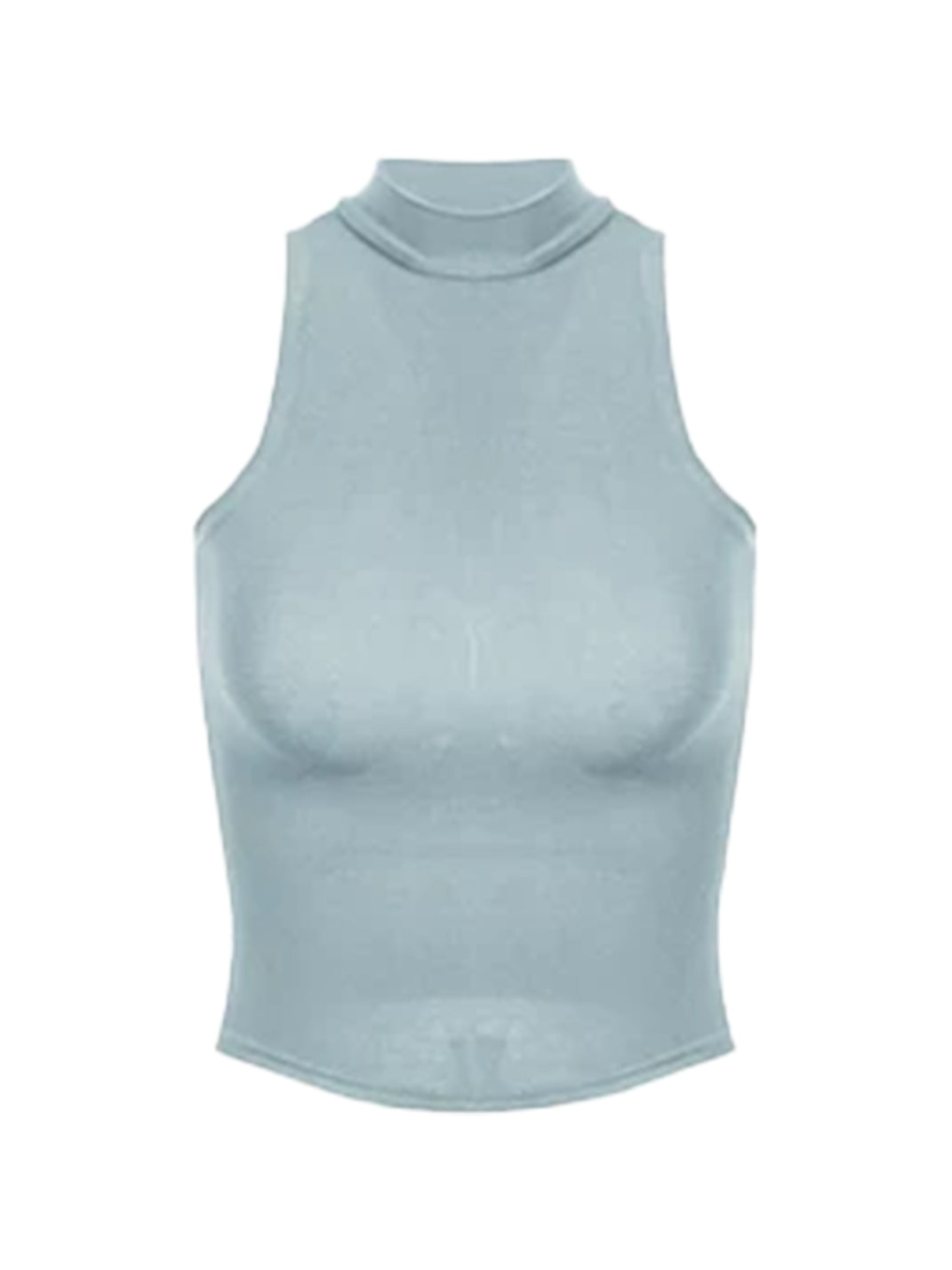 Anna aneae Fitted Knit Cropped Tank Top - Blue