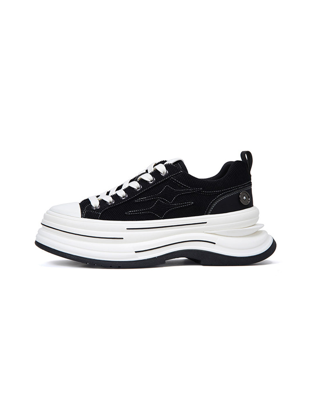 KILLWINNER 7cm Platform Canvas Sneakers-Black - Black