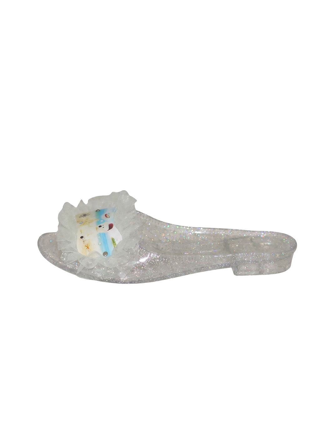 Osw Mesh Lace Jewel Slippers - White
