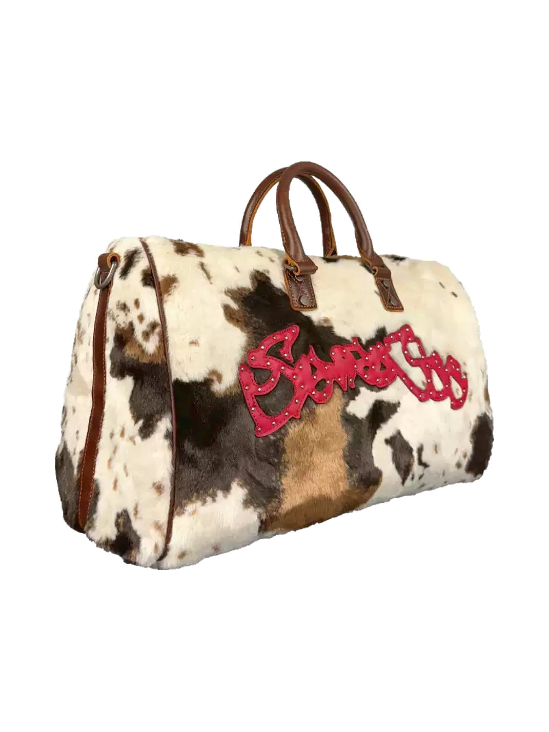 SevenJss Large Cow Print Travel Weekender Bag - Cow Print