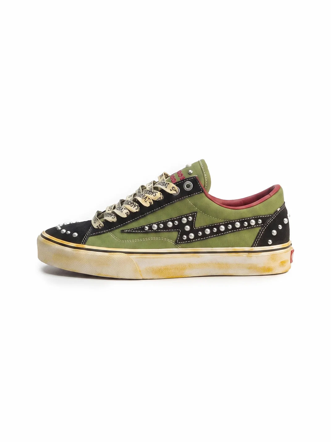 ZDZZFT Distressed Lightning Studded Low Top Skate Sneakers - view 1
