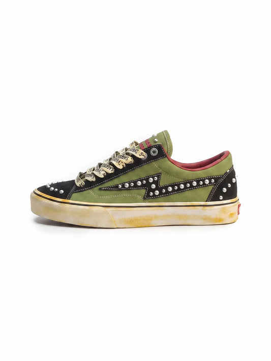 ZDZZFT Distressed Lightning Studded Low Top Skate Sneakers - view 1