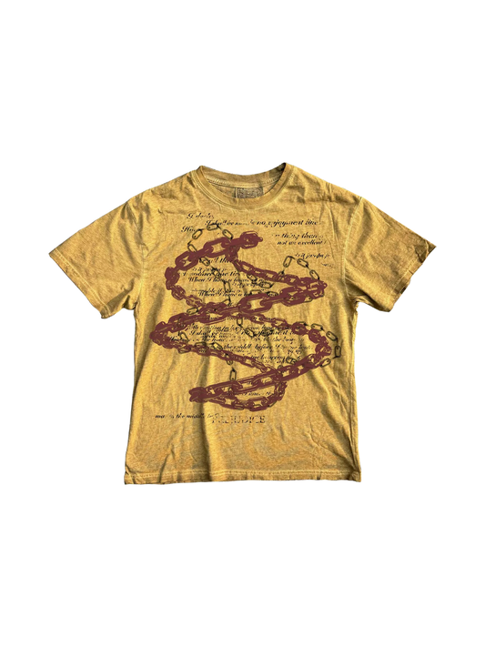 SHIBU Vintage Washed Print Short-Sleeve T-Shirt - Yellow