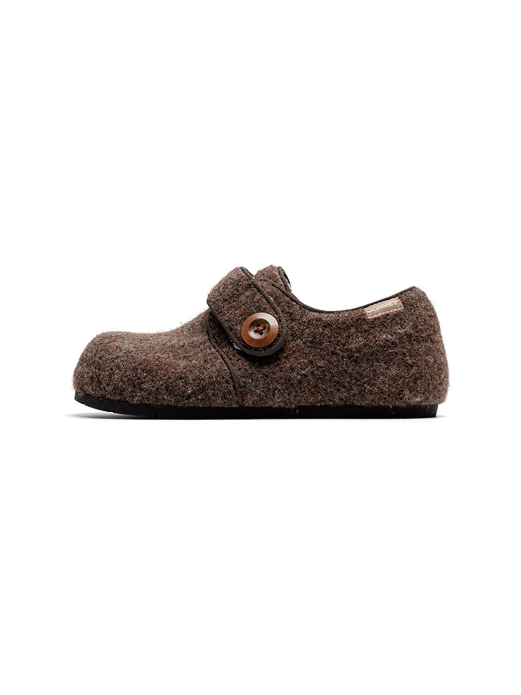 MULE DONKEY Fleece Lined Hook-and-Loop Slip-On Shoes - Gray Coffe