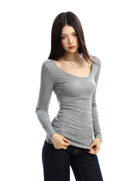BIGGOLD Lace Cutouts on the Back Long-Sleeve Top - view 2