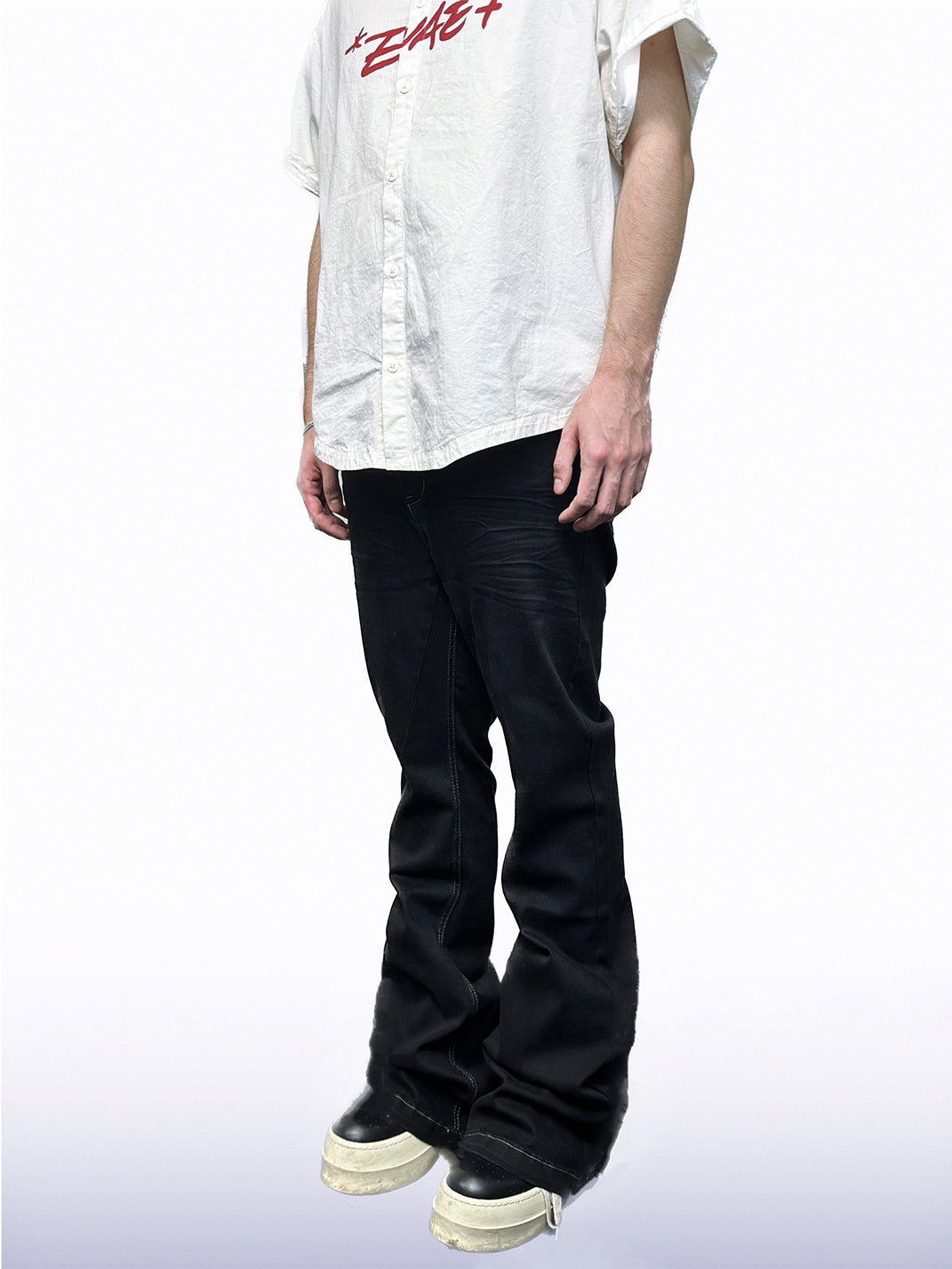 CandyCash Pleated Floor-Length Jeans - view 2
