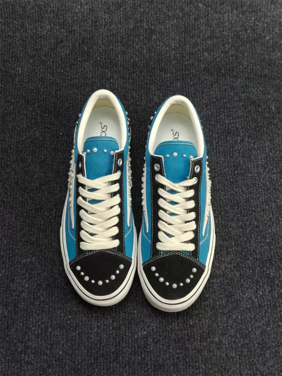 ZDZZFT Pearl Studded Lightning Canvas Trainers - view 2