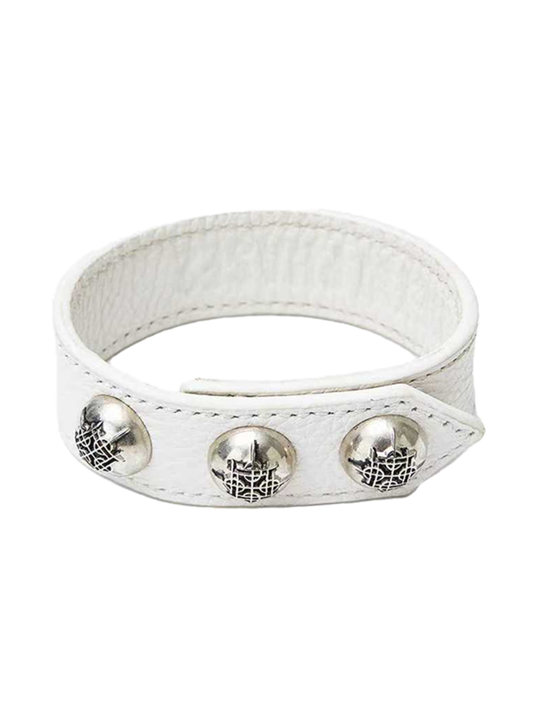 DETW Cowhide Leather and Studded Bracelet - White