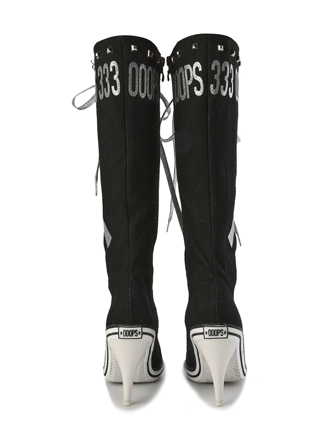 Ooops333 Pistol-Print Studded High-Heeled Boots - view 2