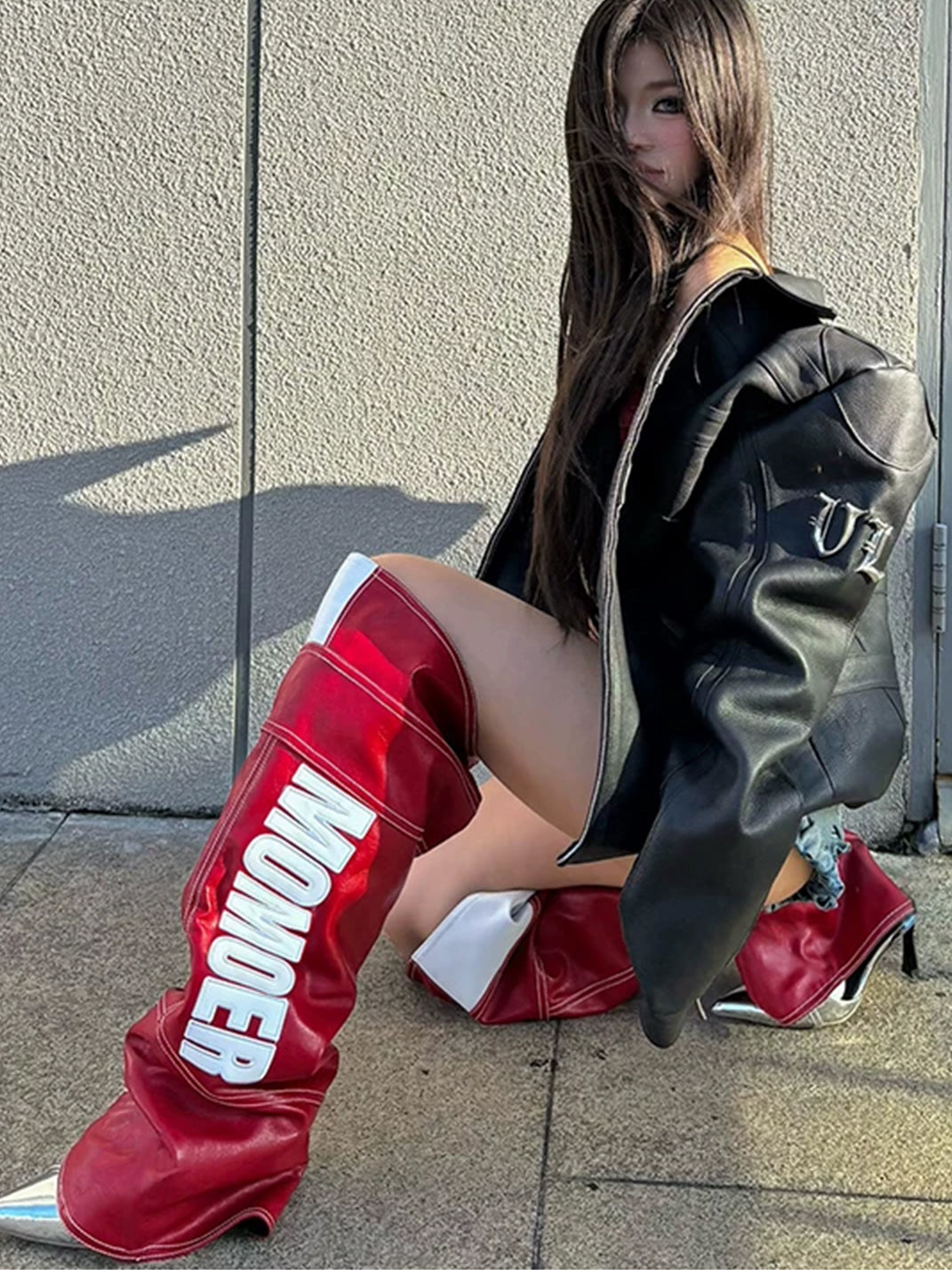 SisJuly Graphic Print Over-Knee Boot Covers - view 2