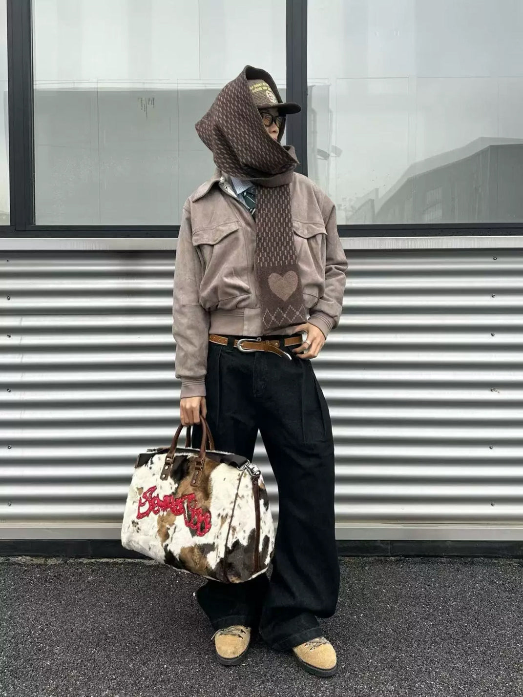 SevenJss Large Cow Print Travel Weekender Bag - view 2