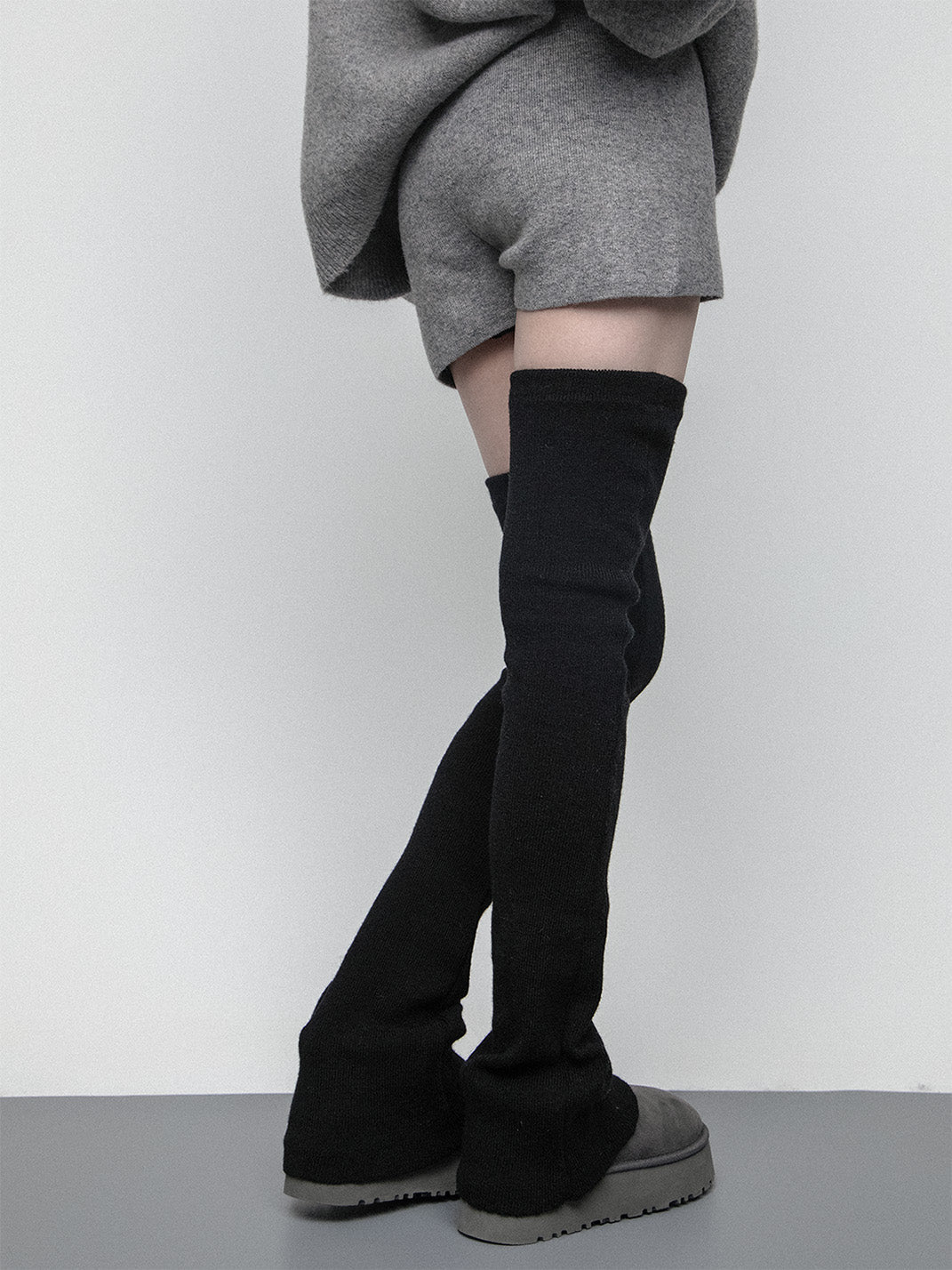 SS2L Cozy Stretch Knit Flared Thigh High Leg Warmers - view 2