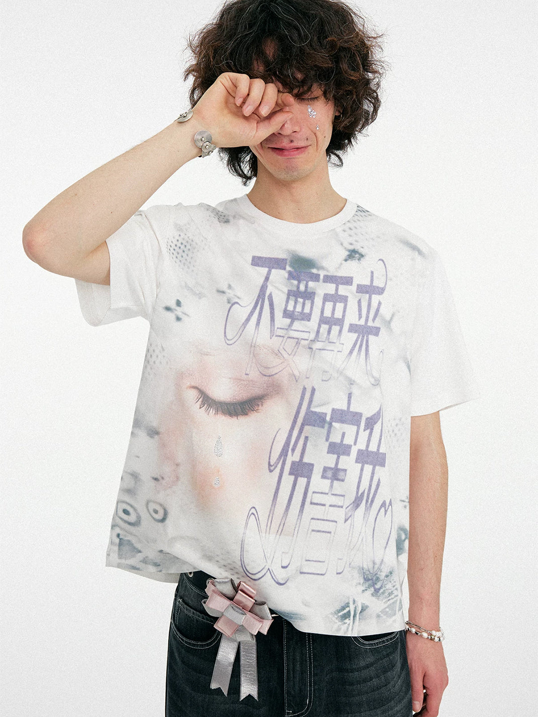 WM Relaxed Fit Rhinestone Graphic T-Shirt - view 2
