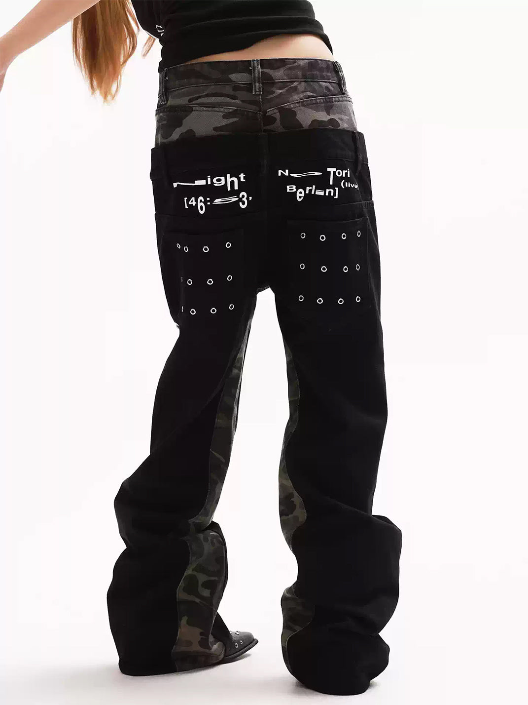 DETW Double Waist 13oz Camo Metal Grommet Stacked Jeans - view 3